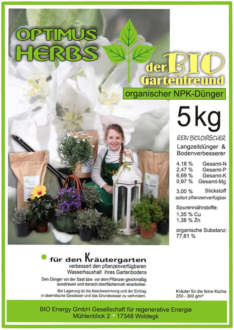 Produkte - Bio Dünger Kräuter Optimus Herbs